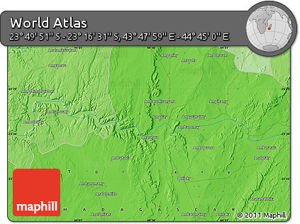 Political Map of the Area around 23° 33' 11" S, 44° 16' 29" E