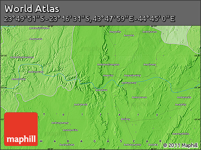 Political Map of the Area around 23° 33' 11" S, 44° 16' 29" E