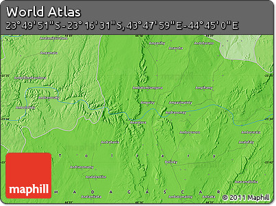 Political Map of the Area around 23° 33' 11" S, 44° 16' 29" E