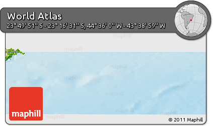 Physical Panoramic Map of the Area around 23° 33' 11" S, 44° 7' 30" W