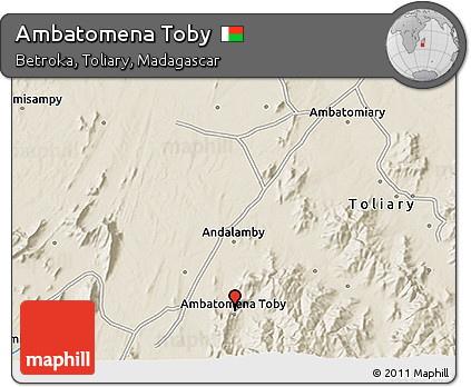 Shaded Relief 3D Map of Ambatomena Toby