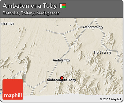 Shaded Relief 3D Map of Ambatomena Toby