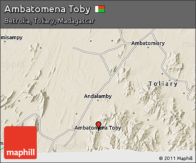 Shaded Relief 3D Map of Ambatomena Toby
