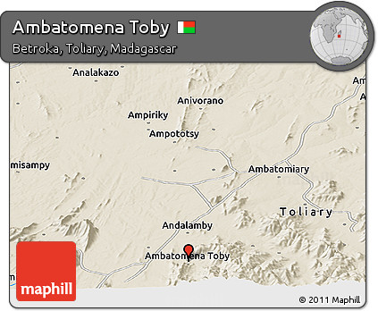 Shaded Relief Panoramic Map of Ambatomena Toby