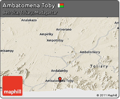 Shaded Relief Panoramic Map of Ambatomena Toby