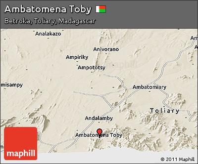 Shaded Relief Panoramic Map of Ambatomena Toby
