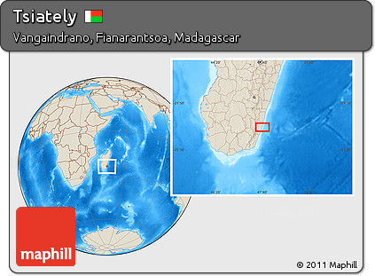 Shaded Relief Location Map of Tsiately