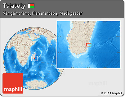 Shaded Relief Location Map of Tsiately