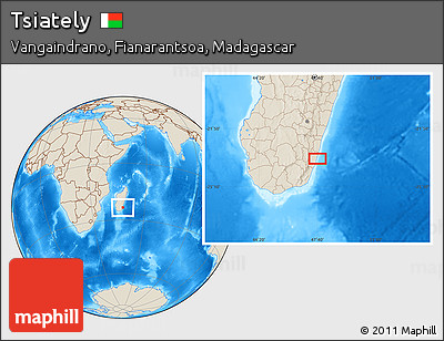Shaded Relief Location Map of Tsiately
