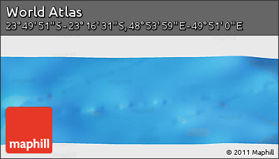 Physical Panoramic Map of the Area around 23° 33' 11" S, 49° 22' 30" E