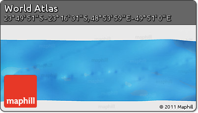Physical Panoramic Map of the Area around 23° 33' 11" S, 49° 22' 30" E