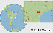 Savanna Style Location Map of the area around 23° 33' 11" S, 49° 13' 30" W