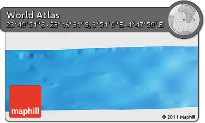 Physical Panoramic Map of the Area around 23° 33' 11" S, 4° 19' 30" E