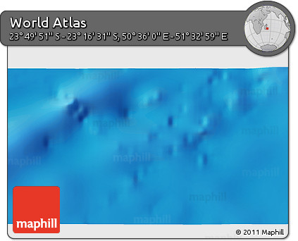 Physical 3D Map of the Area around 23° 33' 11" S, 51° 4' 30" E