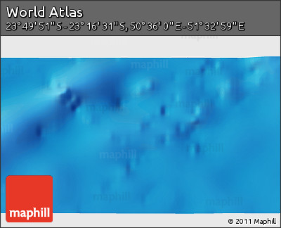 Physical 3D Map of the Area around 23° 33' 11" S, 51° 4' 30" E
