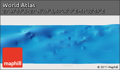 Physical Panoramic Map of the Area around 23° 33' 11" S, 51° 4' 30" E
