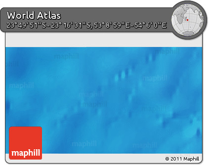 Physical 3D Map of the Area around 23° 33' 11" S, 53° 37' 30" E