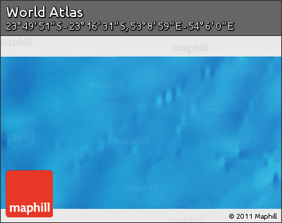 Physical 3D Map of the Area around 23° 33' 11" S, 53° 37' 30" E
