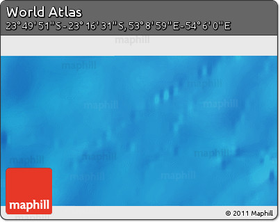Physical 3D Map of the Area around 23° 33' 11" S, 53° 37' 30" E
