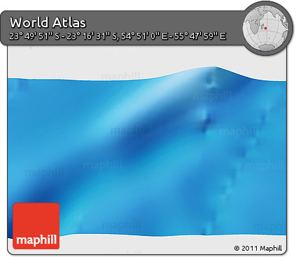 Physical 3D Map of the Area around 23° 33' 11" S, 55° 19' 30" E