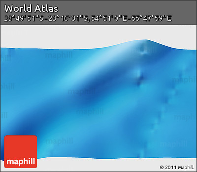 Physical 3D Map of the Area around 23° 33' 11" S, 55° 19' 30" E