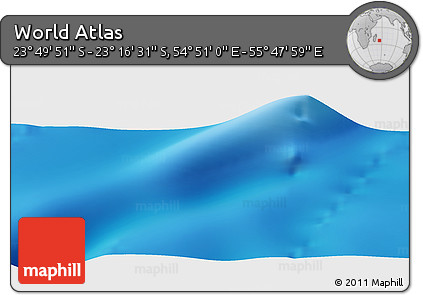 Physical Panoramic Map of the Area around 23° 33' 11" S, 55° 19' 30" E