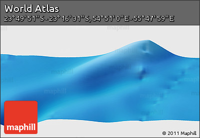 Physical Panoramic Map of the Area around 23° 33' 11" S, 55° 19' 30" E