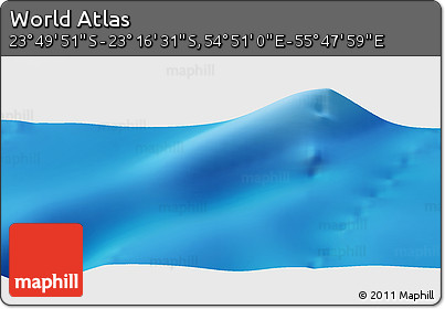 Physical Panoramic Map of the Area around 23° 33' 11" S, 55° 19' 30" E