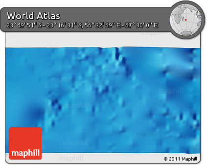 Physical 3D Map of the Area around 23° 33' 11" S, 57° 1' 29" E