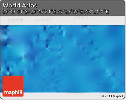 Physical 3D Map of the Area around 23° 33' 11" S, 57° 52' 30" E