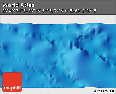 Physical 3D Map of the Area around 23° 33' 11" S, 59° 34' 30" E