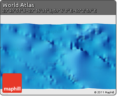 Physical 3D Map of the Area around 23° 33' 11" S, 59° 34' 30" E