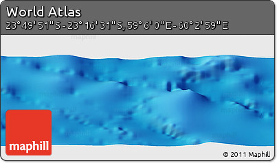 Physical Panoramic Map of the Area around 23° 33' 11" S, 59° 34' 30" E