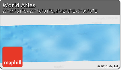 Physical Panoramic Map of the Area around 23° 33' 11" S, 5° 10' 30" E