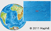 Physical Location Map of the area around 23° 33' 11" S, 5° 1' 30" W