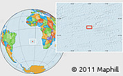Political Location Map of the area around 23° 33' 11" S, 5° 1' 30" W