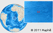 Shaded Relief Location Map of the area around 23° 33' 11" S, 5° 1' 30" W