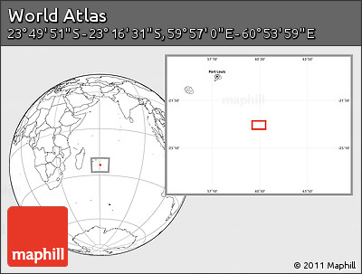 Blank Location Map of the Area around 23° 33' 11" S, 60° 25' 29" E