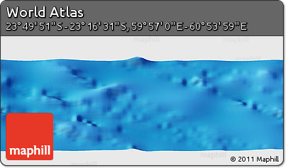 Physical Panoramic Map of the Area around 23° 33' 11" S, 60° 25' 29" E