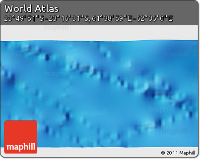 Physical 3D Map of the Area around 23° 33' 11" S, 62° 7' 30" E