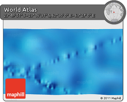 Physical 3D Map of the Area around 23° 33' 11" S, 62° 58' 30" E