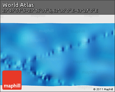 Physical 3D Map of the Area around 23° 33' 11" S, 62° 58' 30" E