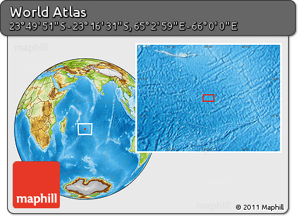 Physical Location Map of the Area around 23° 33' 11" S, 65° 31' 30" E