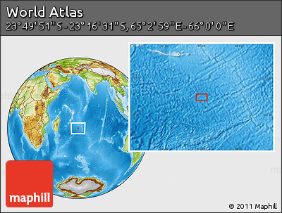 Physical Location Map of the Area around 23° 33' 11" S, 65° 31' 30" E