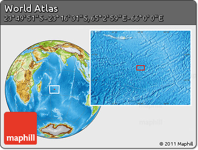 Physical Location Map of the Area around 23° 33' 11" S, 65° 31' 30" E