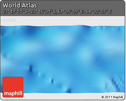 Physical 3D Map of the Area around 23° 33' 11" S, 68° 4' 29" E