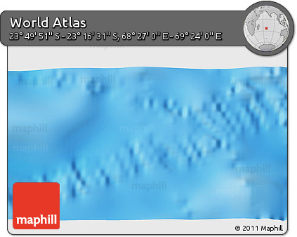 Physical 3D Map of the Area around 23° 33' 11" S, 68° 55' 30" E