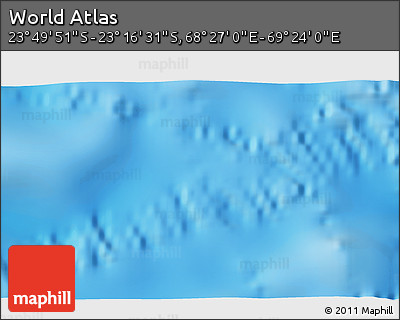 Physical 3D Map of the Area around 23° 33' 11" S, 68° 55' 30" E