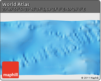 Physical 3D Map of the Area around 23° 33' 11" S, 68° 55' 30" E
