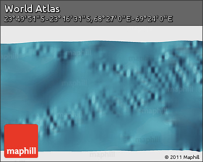Satellite 3D Map of the Area around 23° 33' 11" S, 68° 55' 30" E
